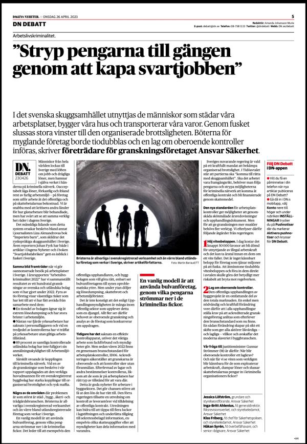 Ansvar Säkerhet, DN